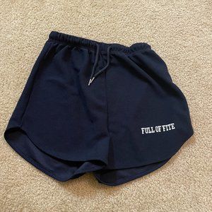 DAZY Slogan Embroidery Drawstring Waist Shorts